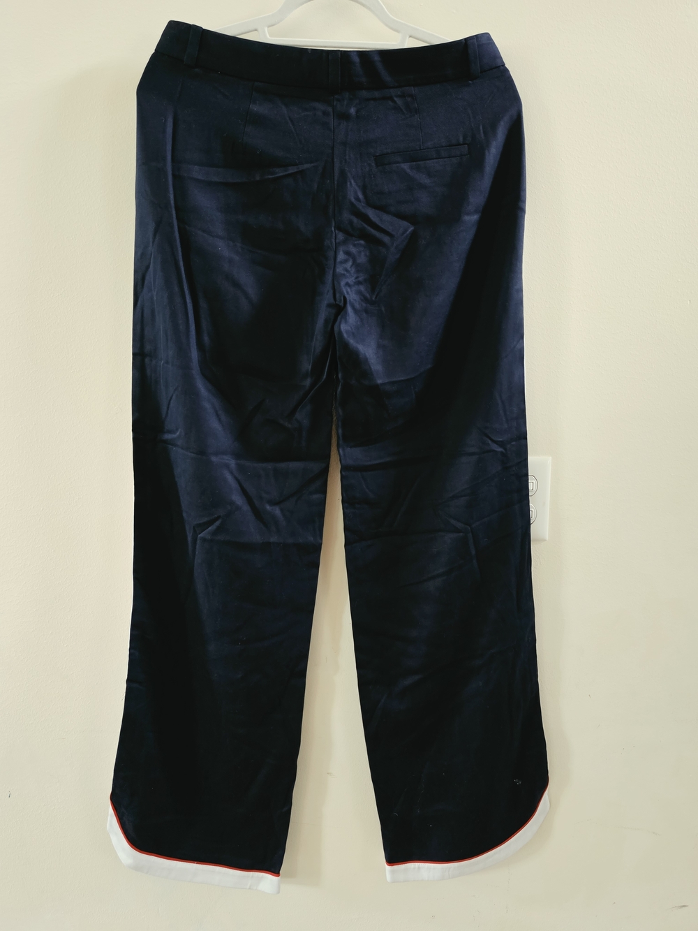 NWT! Banana Republic Navy Straight-Leg Pants with White & Red Trim Size 2 - Picture 7 of 7